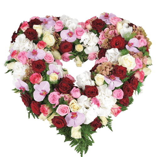 bouquets fleurs forme coeur