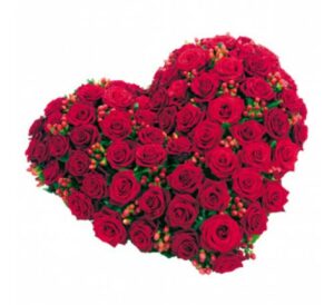 bouquets fleurs en forme coeur